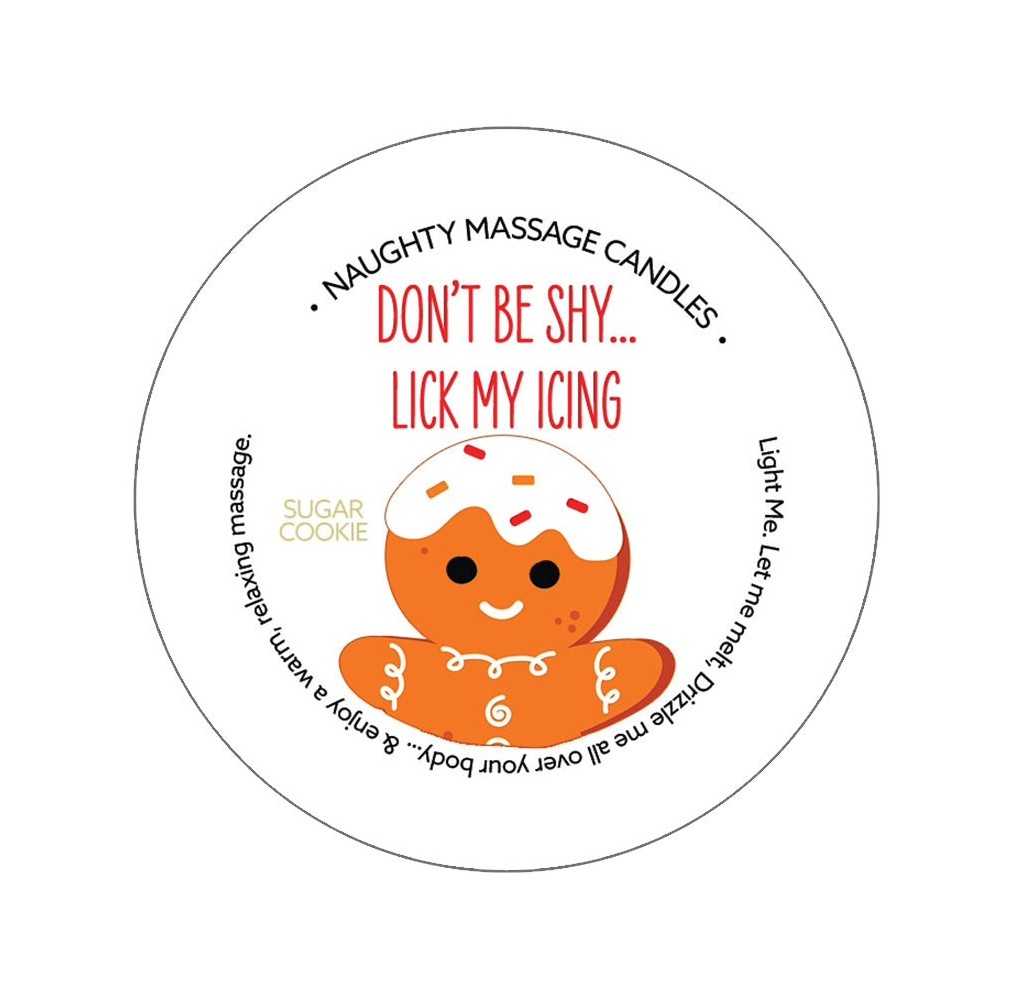 Kama Sutra Naughty Holiday Mini Massage Candle-Lick My Icing Sugar Cookie 1.7oz